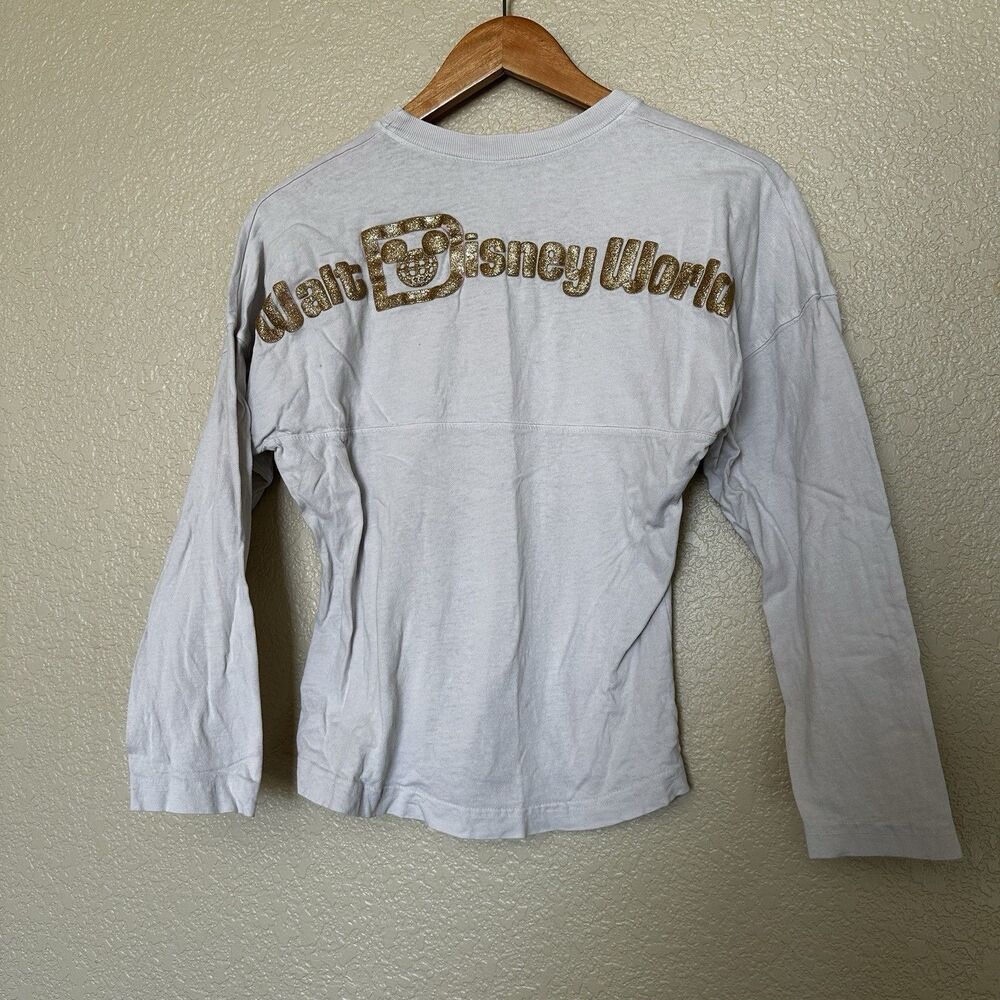 Kids‎ Walt Disney World Spirit Jersey Cream And Gold Sparkle Girls Size Large